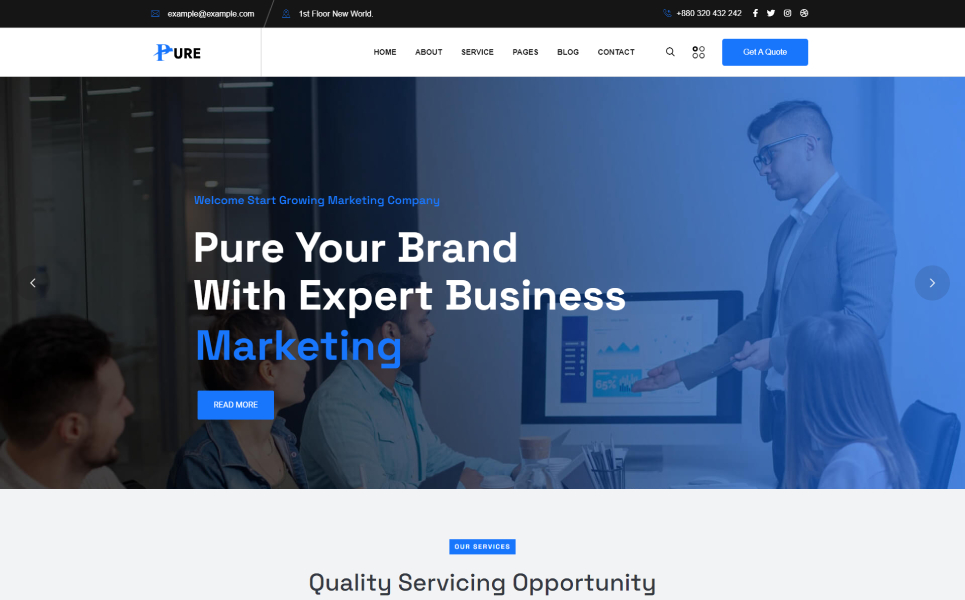 Pure - Marketing Agency Wordpress Theme