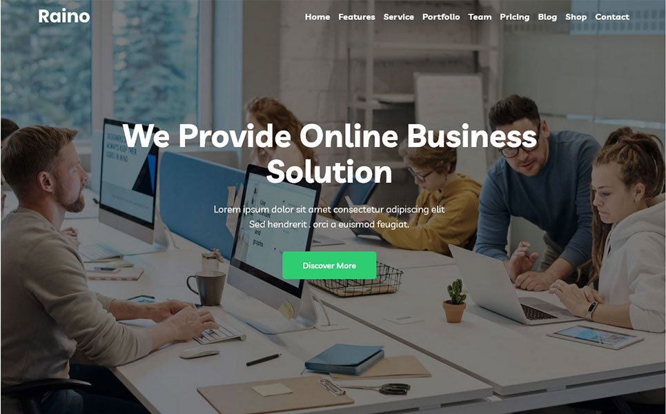 Raino - Digital Agency One page WordPress Theme