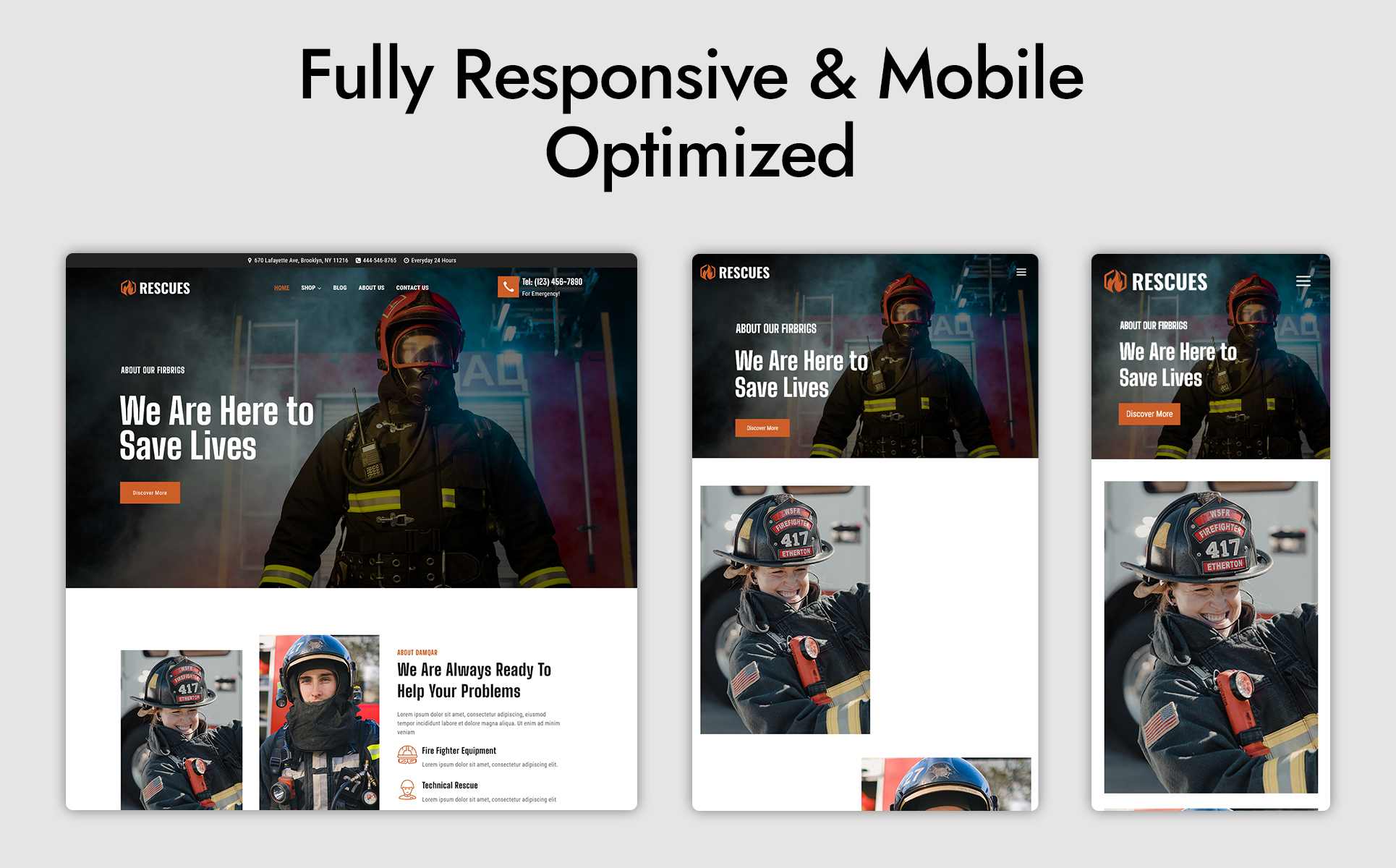 Rescues - Fire Department and Security Business WordPress Theme