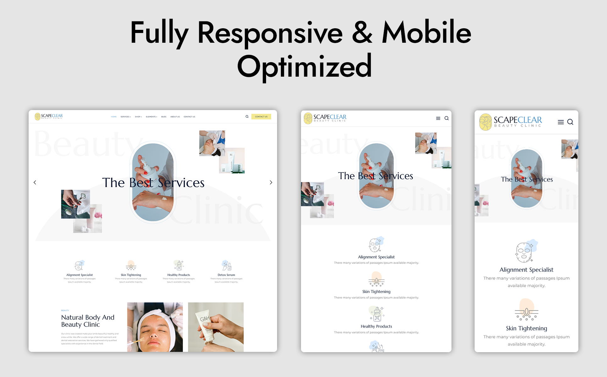 Scapeclear Cosmetics and Beauty WordPress Theme
