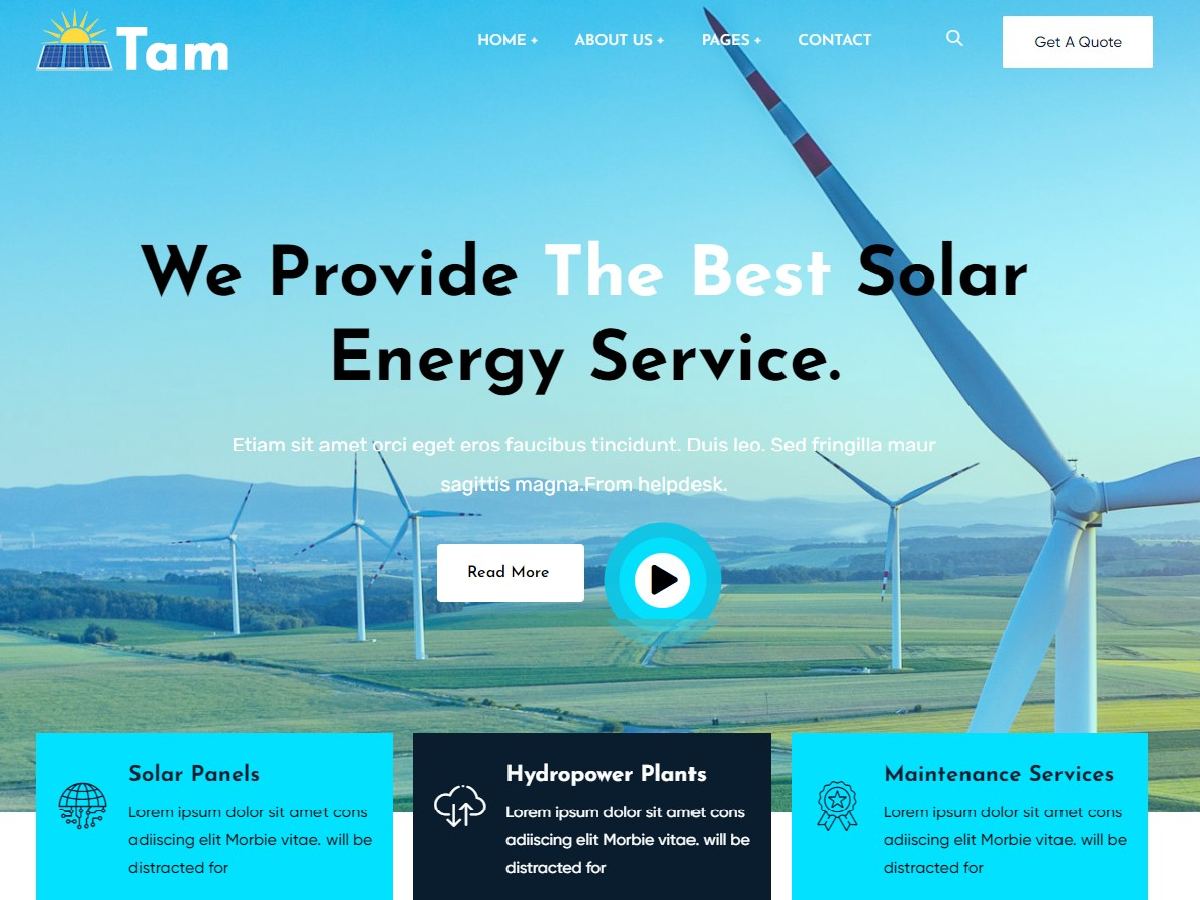 Tapma - Ecology & Solar Energy WordPress Theme