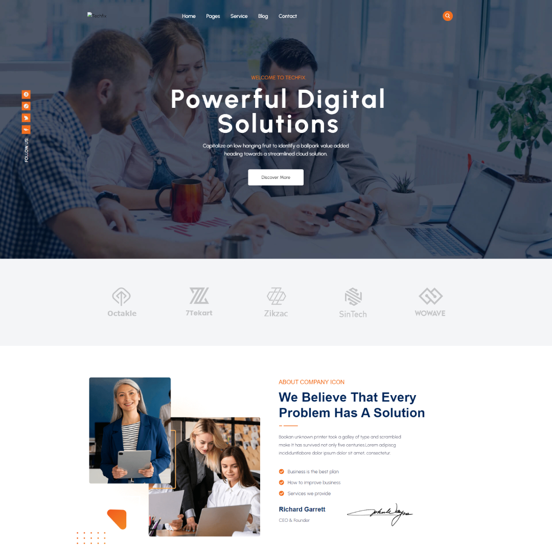 Techfix - IT Solutions & Technology Wordpress Theme
