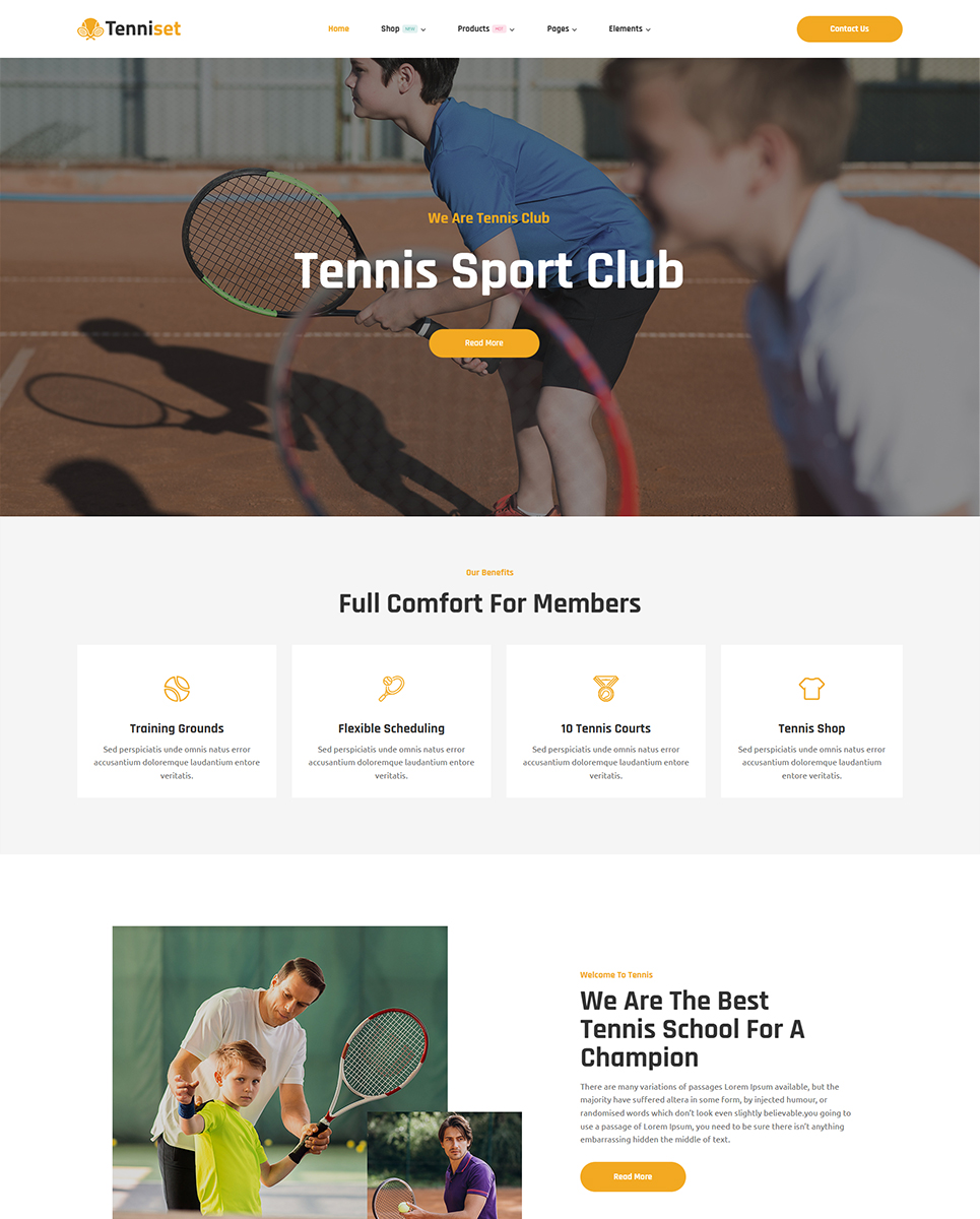 Tenniset - Tennis Club Elementor WordPress Responsive Theme