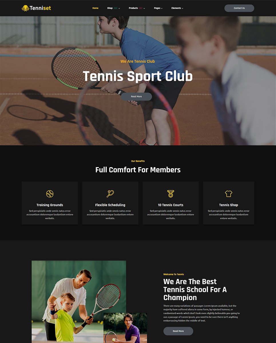 Tenniset - Tennis Club Elementor WordPress Responsive Theme