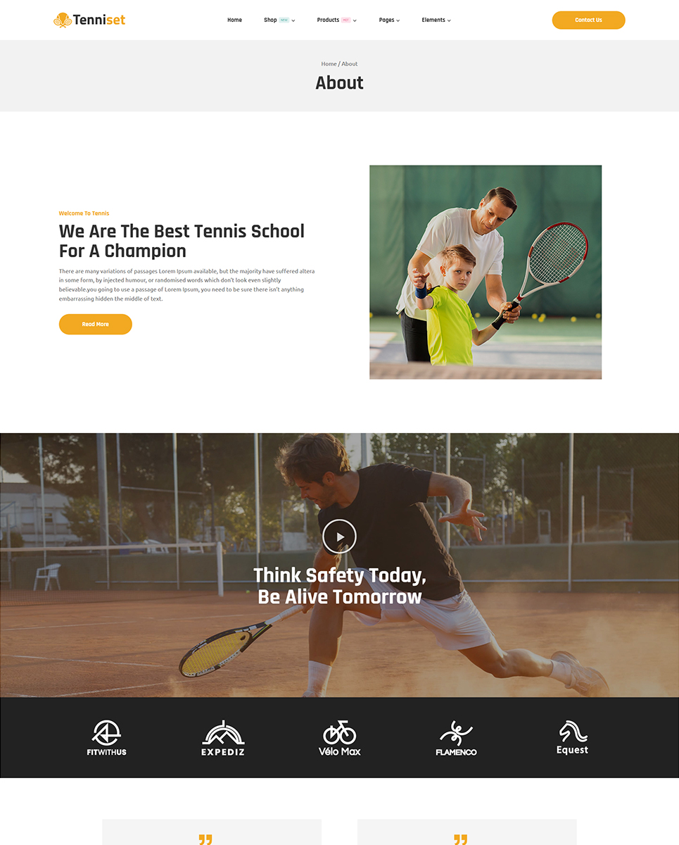 Tenniset - Tennis Club Elementor WordPress Responsive Theme