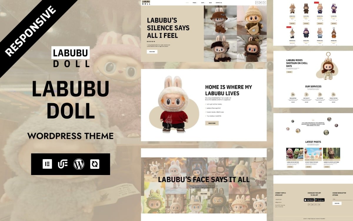Labubu Doll - Designer Toy & Art Toy Store WooCommerce Elementor Theme